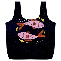 Fish Pisces Astrology Star Zodiac Full Print Recycle Bag (xl)