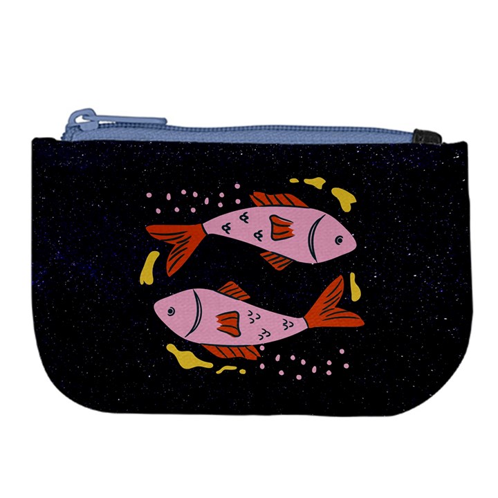 Fish Pisces Astrology Star Zodiac Large Coin Purse