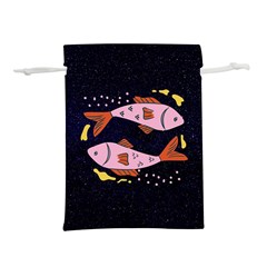 Fish Pisces Astrology Star Zodiac Lightweight Drawstring Pouch (s) by HermanTelo