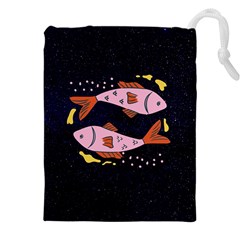 Fish Pisces Astrology Star Zodiac Drawstring Pouch (4xl)