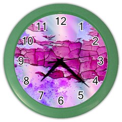 Background Crack Art Abstract Color Wall Clock