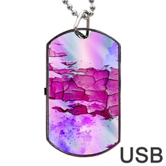 Background Crack Art Abstract Dog Tag Usb Flash (two Sides) by Mariart