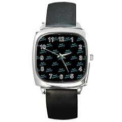 Just Beauty Words Motif Print Pattern Square Metal Watch by dflcprintsclothing