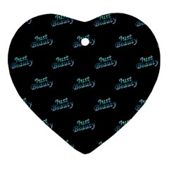 Just Beauty Words Motif Print Pattern Heart Ornament (two Sides) by dflcprintsclothing