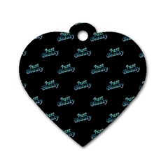 Just Beauty Words Motif Print Pattern Dog Tag Heart (two Sides)