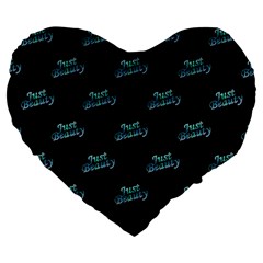 Just Beauty Words Motif Print Pattern Large 19  Premium Flano Heart Shape Cushions by dflcprintsclothing