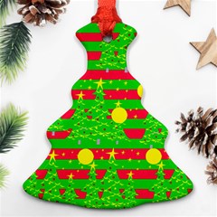 Xmastreedressred&green Christmas Tree Ornament (two Sides)