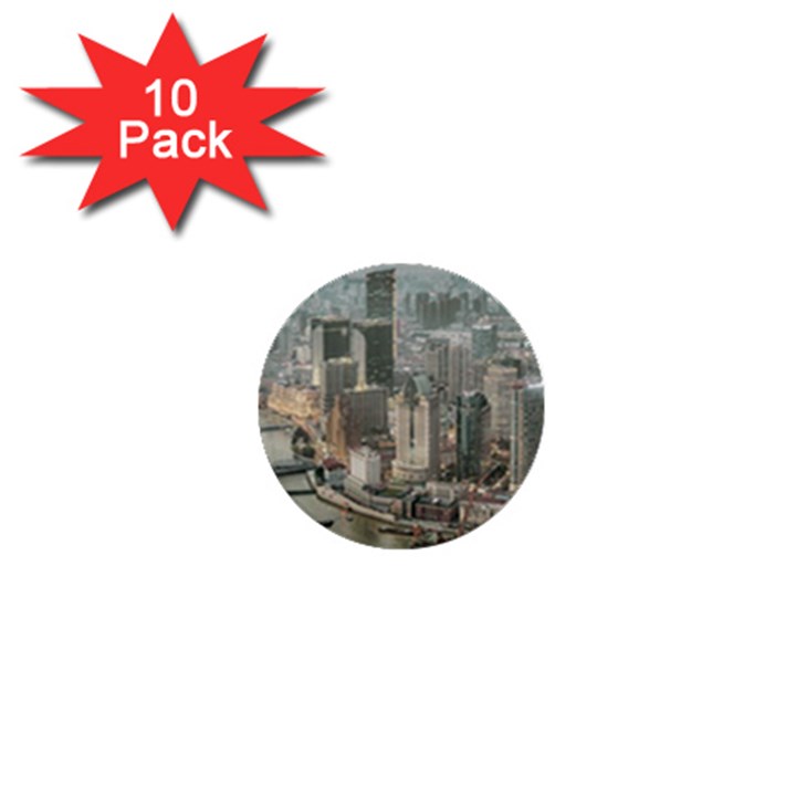 Lujiazui District Aerial View, Shanghai China 1  Mini Buttons (10 pack) 