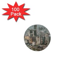 Lujiazui District Aerial View, Shanghai China 1  Mini Buttons (100 Pack)  by dflcprintsclothing