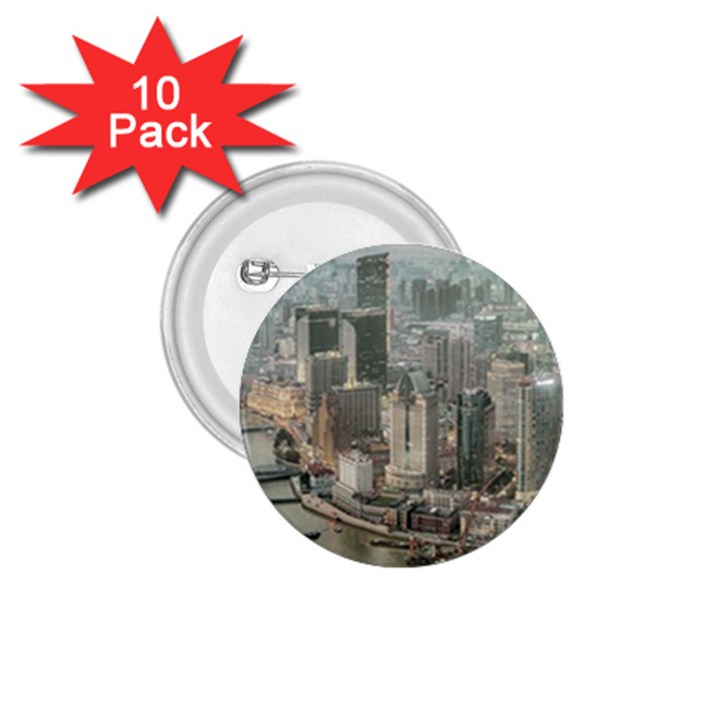 Lujiazui District Aerial View, Shanghai China 1.75  Buttons (10 pack)