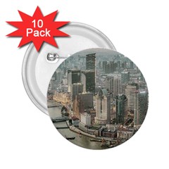 Lujiazui District Aerial View, Shanghai China 2 25  Buttons (10 Pack)  by dflcprintsclothing