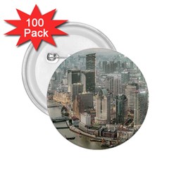 Lujiazui District Aerial View, Shanghai China 2 25  Buttons (100 Pack)  by dflcprintsclothing