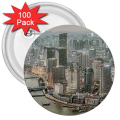 Lujiazui District Aerial View, Shanghai China 3  Buttons (100 Pack)  by dflcprintsclothing