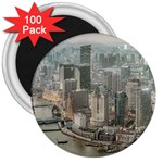 Lujiazui District Aerial View, Shanghai China 3  Magnets (100 pack) Front