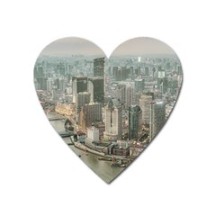 Lujiazui District Aerial View, Shanghai China Heart Magnet by dflcprintsclothing