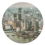 Lujiazui District Aerial View, Shanghai China Magnet 5  (Round) Front