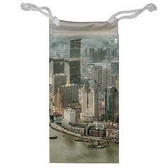 Lujiazui District Aerial View, Shanghai China Jewelry Bag by dflcprintsclothing