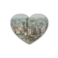 Lujiazui District Aerial View, Shanghai China Heart Coaster (4 Pack)  by dflcprintsclothing