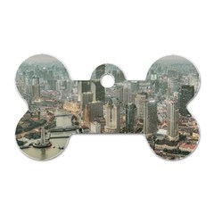 Lujiazui District Aerial View, Shanghai China Dog Tag Bone (one Side) by dflcprintsclothing