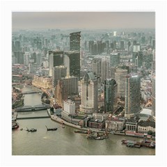 Lujiazui District Aerial View, Shanghai China Medium Glasses Cloth by dflcprintsclothing