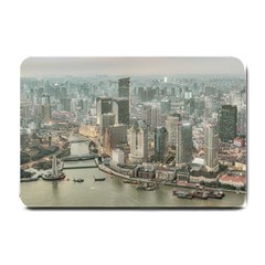 Lujiazui District Aerial View, Shanghai China Small Doormat  by dflcprintsclothing