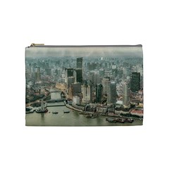 Lujiazui District Aerial View, Shanghai China Cosmetic Bag (medium) by dflcprintsclothing