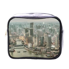 Lujiazui District Aerial View, Shanghai China Mini Toiletries Bag (one Side) by dflcprintsclothing