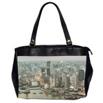 Lujiazui District Aerial View, Shanghai China Oversize Office Handbag (2 Sides) Front