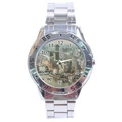 Lujiazui District Aerial View, Shanghai China Stainless Steel Analogue Watch by dflcprintsclothing