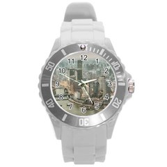 Lujiazui District Aerial View, Shanghai China Round Plastic Sport Watch (l) by dflcprintsclothing