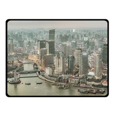 Lujiazui District Aerial View, Shanghai China Double Sided Fleece Blanket (small)  by dflcprintsclothing