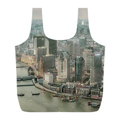 Lujiazui District Aerial View, Shanghai China Full Print Recycle Bag (l) by dflcprintsclothing