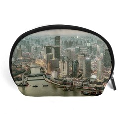 Lujiazui District Aerial View, Shanghai China Accessory Pouch (large)