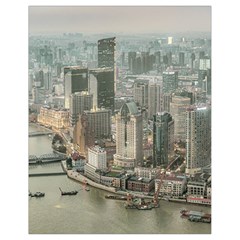 Lujiazui District Aerial View, Shanghai China Drawstring Bag (small)