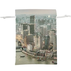 Lujiazui District Aerial View, Shanghai China  Lightweight Drawstring Pouch (xl) by dflcprintsclothing