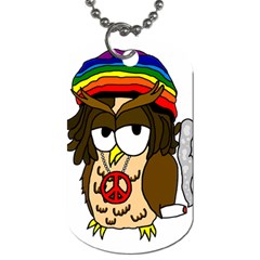  Rainbow Stoner Owl Dog Tag (one Side) by IIPhotographyAndDesigns