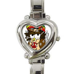  Rainbow Stoner Owl Heart Italian Charm Watch by IIPhotographyAndDesigns