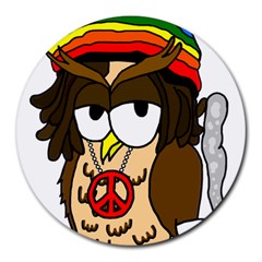  Rainbow Stoner Owl Round Mousepads by IIPhotographyAndDesigns