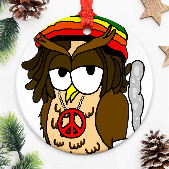  Rainbow Stoner Owl Ornament (Round)