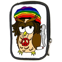  Rainbow Stoner Owl Compact Camera Leather Case by IIPhotographyAndDesigns