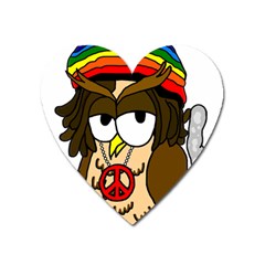  Rainbow Stoner Owl Heart Magnet by IIPhotographyAndDesigns