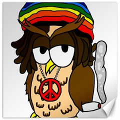  Rainbow Stoner Owl Canvas 16  X 16  by IIPhotographyAndDesigns