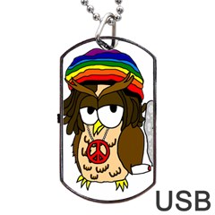  Rainbow Stoner Owl Dog Tag Usb Flash (one Side) by IIPhotographyAndDesigns