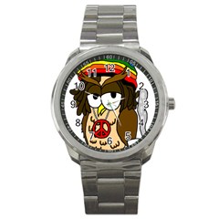  Rainbow Stoner Owl Sport Metal Watch by IIPhotographyAndDesigns