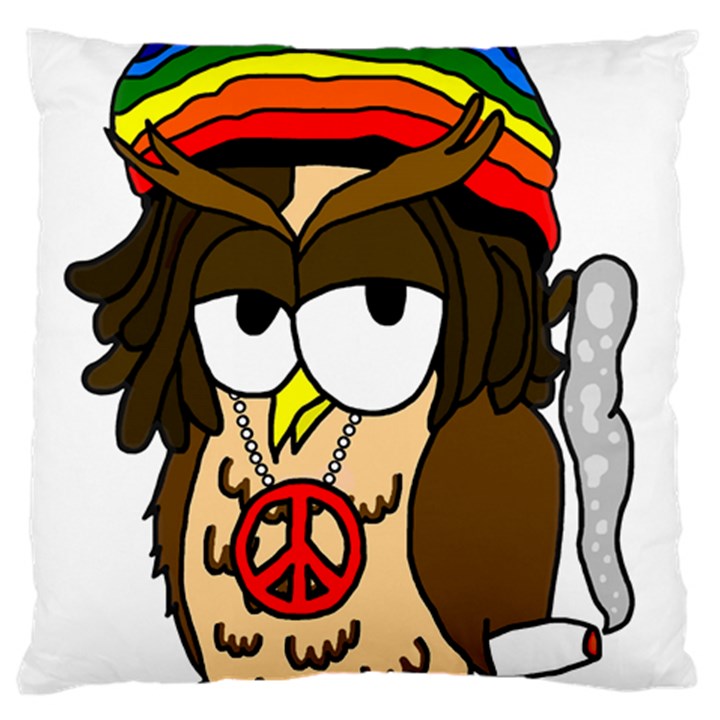  Rainbow Stoner Owl Large Flano Cushion Case (Two Sides)