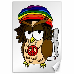  Rainbow Stoner Owl Canvas 12  X 18  by IIPhotographyAndDesigns