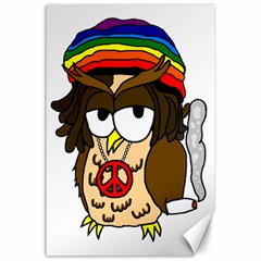  Rainbow Stoner Owl Canvas 24  X 36  by IIPhotographyAndDesigns