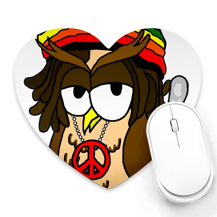  Rainbow Stoner Owl Heart Mousepads