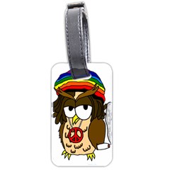  Rainbow Stoner Owl Luggage Tag (two Sides) by IIPhotographyAndDesigns