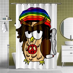  Rainbow Stoner Owl Shower Curtain 48  X 72  (small)  by IIPhotographyAndDesigns